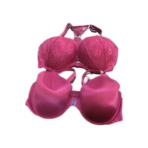 Lot Of 2 Victoria Secret 40DD purple Bras New Tags Hard To Find Discontinued